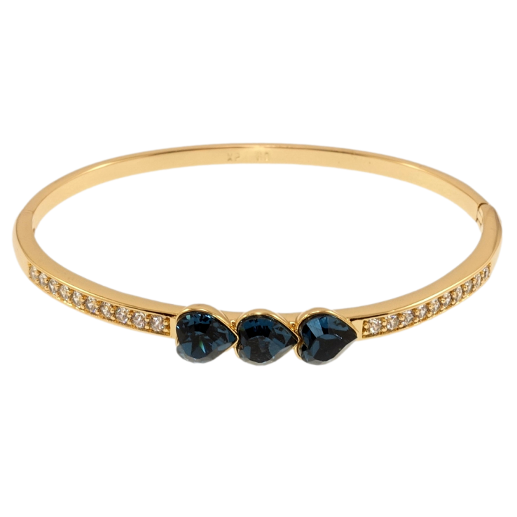 Браслет Xuping колір 18K з кр-ми Swarovski Доріжка кристалів з трьома серцями Montana ø 6см фото №6