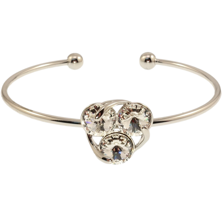 Браслет Xuping колір Родій з кр-ми Swarovski Трініті кристали Clear ø 6см фото №3