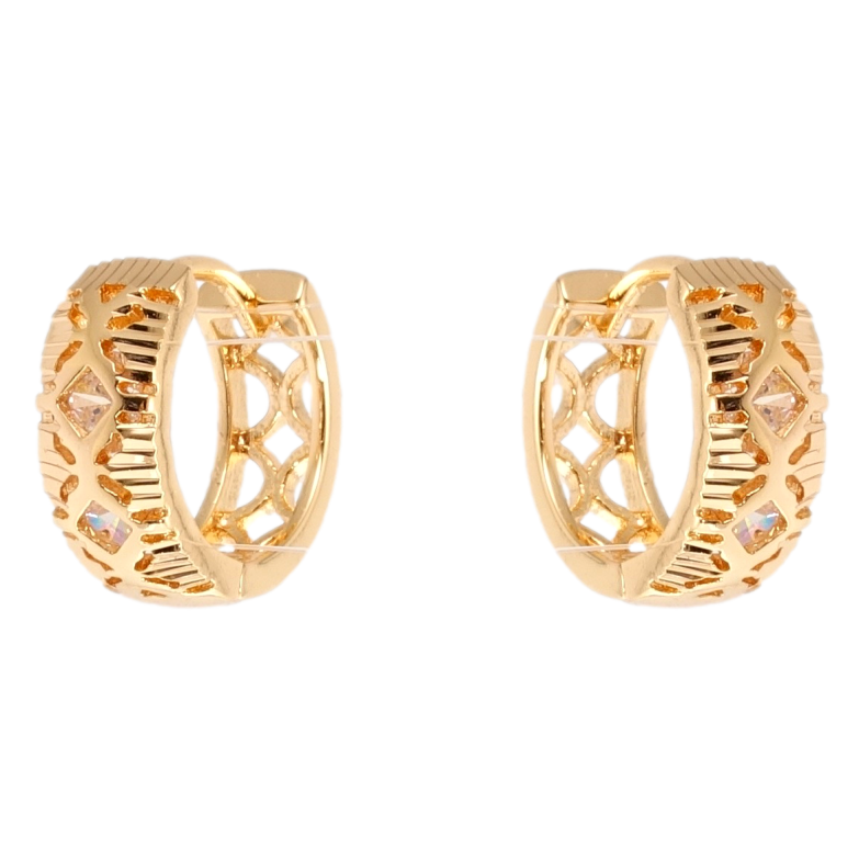Серьги Xuping M&L Цвет 18K колечки Вставки циркония фото №2 Серьги Xuping M&L Цвет 18K колечки Вставки циркония фото №2