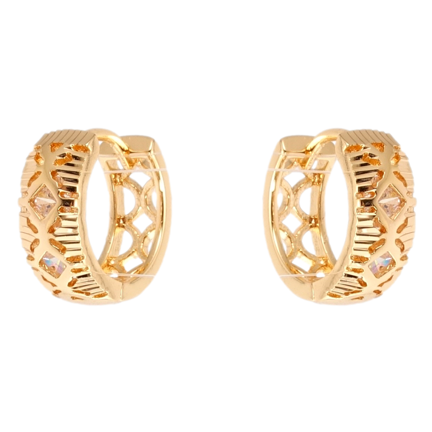 Сережки Xuping M&L Колір 18K колечка Вставки цирконію фото №1 Сережки Xuping M&L Колір 18K колечка Вставки цирконію фото №1