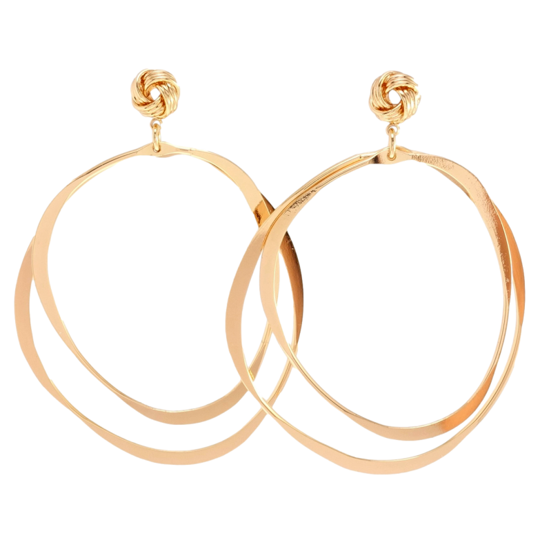 Серьги Xuping M&L Цвет 18K пусеты Двойные кольца узор на одну сторону фото №1 Серьги Xuping M&L Цвет 18K пусеты Двойные кольца узор на одну сторону фото №1