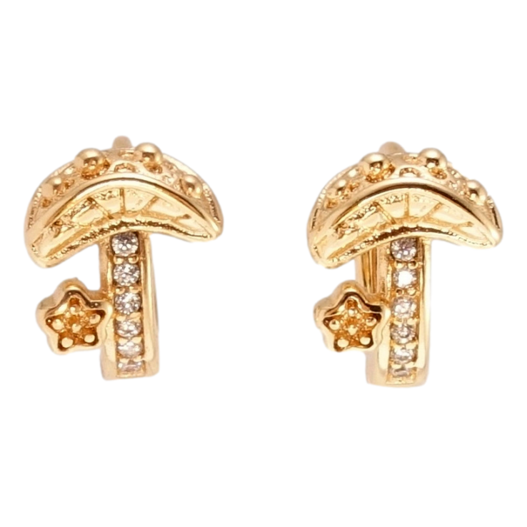 Сережки Xuping M&L Колір 18K колечка Грибочки візерунок на один бік фото №14