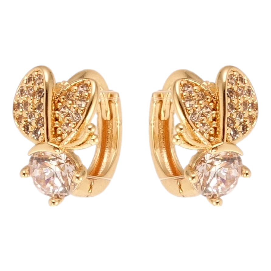 Сережки Xuping M&L Колір 18K колечка Метелик на кристалі фото №1