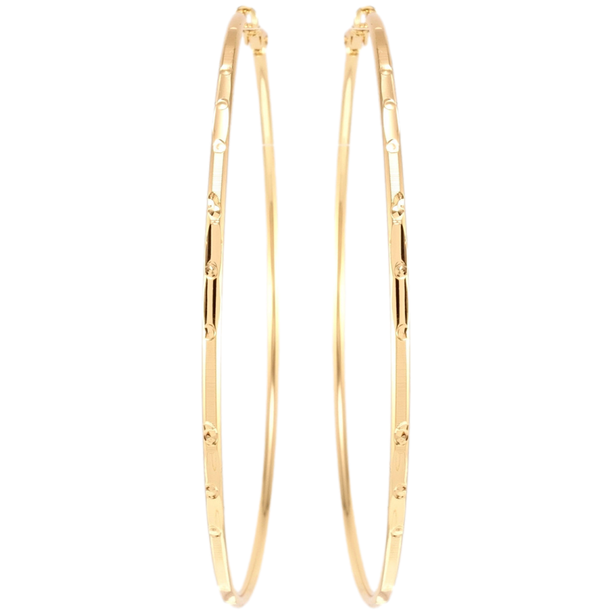 Сережки Xuping M&L Колір 18K кільця (конго) Класика з декоративним візерунком ø 8,5см фото №1