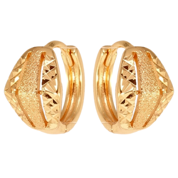 Сережки Xuping M&L Колір 18K колечка Ромбовий орнамент з насічками та шагренню фото №14 Сережки Xuping M&L Колір 18K колечка Ромбовий орнамент з насічками та шагренню фото №14