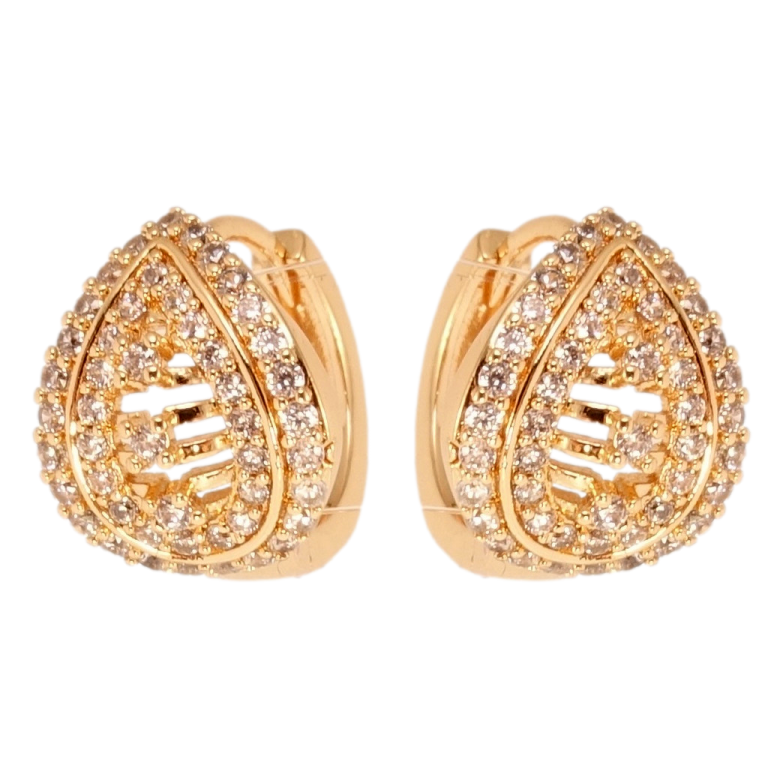 Сережки Xuping M&L Колір 18K колечка Витончені крапельки з інкрустацією цирконієм фото №1