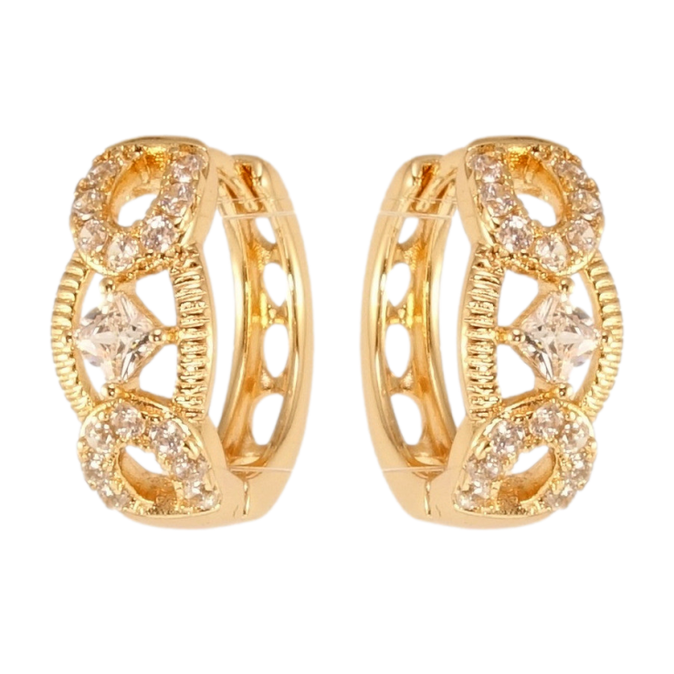 Сережки Xuping M&L Колір 18K колечка Декоративний орнамент із цирконієм фото №12