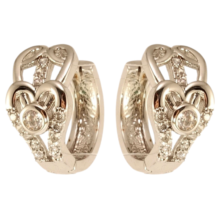 Сережки Xuping M&L Колір Родій колечка Декоративні серця з цирконієм фото №11 Сережки Xuping M&L Колір Родій колечка Декоративні серця з цирконієм фото №11