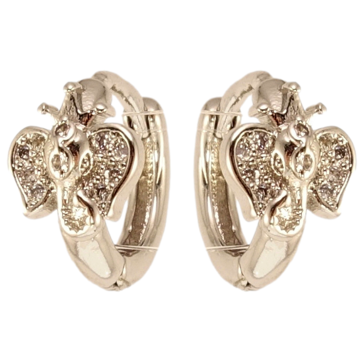 Серьги Xuping M&L Цвет Родий колечки Королевский слон фото №3