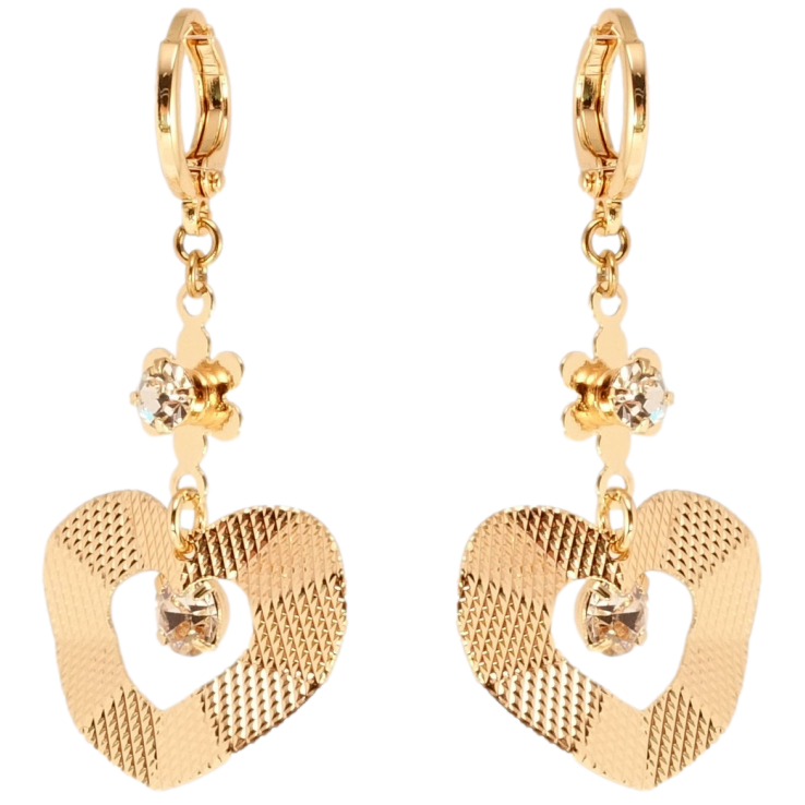 Серьги Xuping M&L Цвет 18K подвески на колечках Декоративные сердечки фото №9