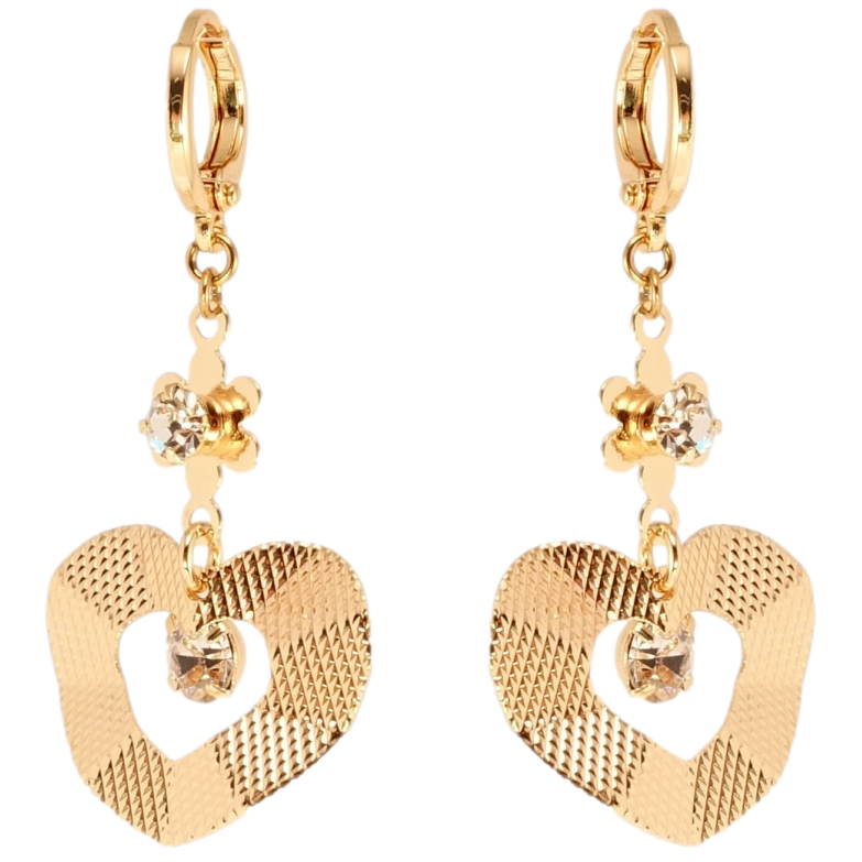 Серьги Xuping M&L Цвет 18K подвески на колечках Декоративные сердечки фото №1