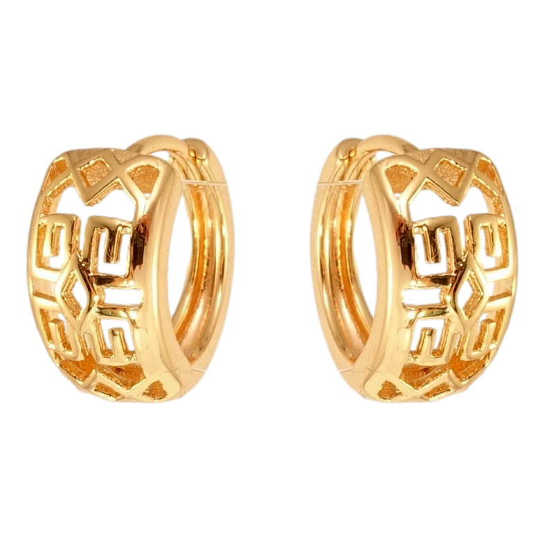 Сережки Xuping M&L Колір 18K колечка Декоративний різьблений орнамент фото №1