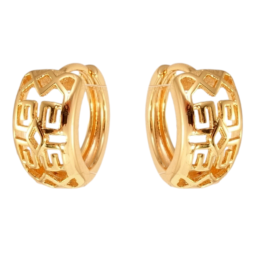 Сережки Xuping M&L Колір 18K колечка Декоративний різьблений орнамент фото №1