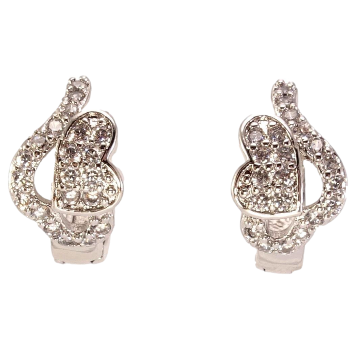 Сережки Xuping M&L Колір Родій колечка Палке серце фото №12 Сережки Xuping M&L Колір Родій колечка Палке серце фото №12