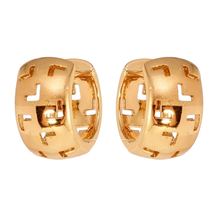 Серьги Xuping Позолота 18K колечки Широкие с вырезами и напылением фото №25