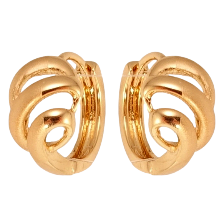 Серьги Xuping Позолота 18K колечки Завитки с напылением фото №1 Серьги Xuping Позолота 18K колечки Завитки с напылением фото №1