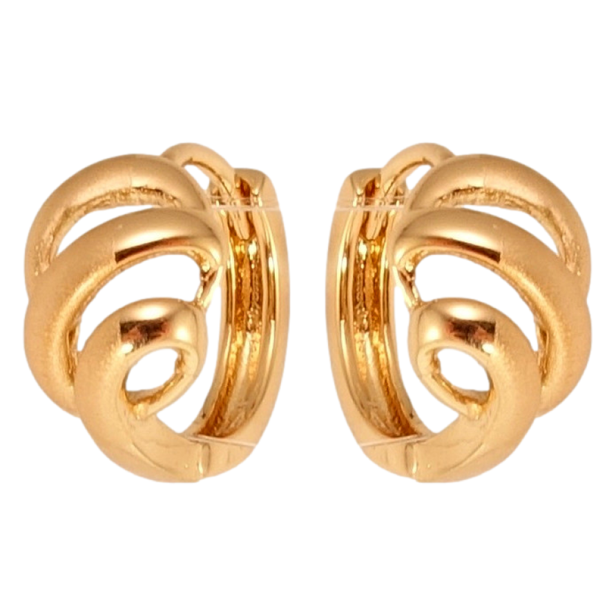 Серьги Xuping Позолота 18K колечки Завитки с напылением фото №1 Серьги Xuping Позолота 18K колечки Завитки с напылением фото №1