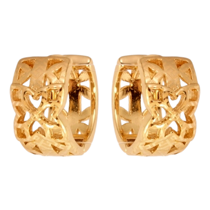 Серьги Xuping Позолота 18K колечки Декоративный резной орнамент с напылением фото №2 Серьги Xuping Позолота 18K колечки Декоративный резной орнамент с напылением фото №2