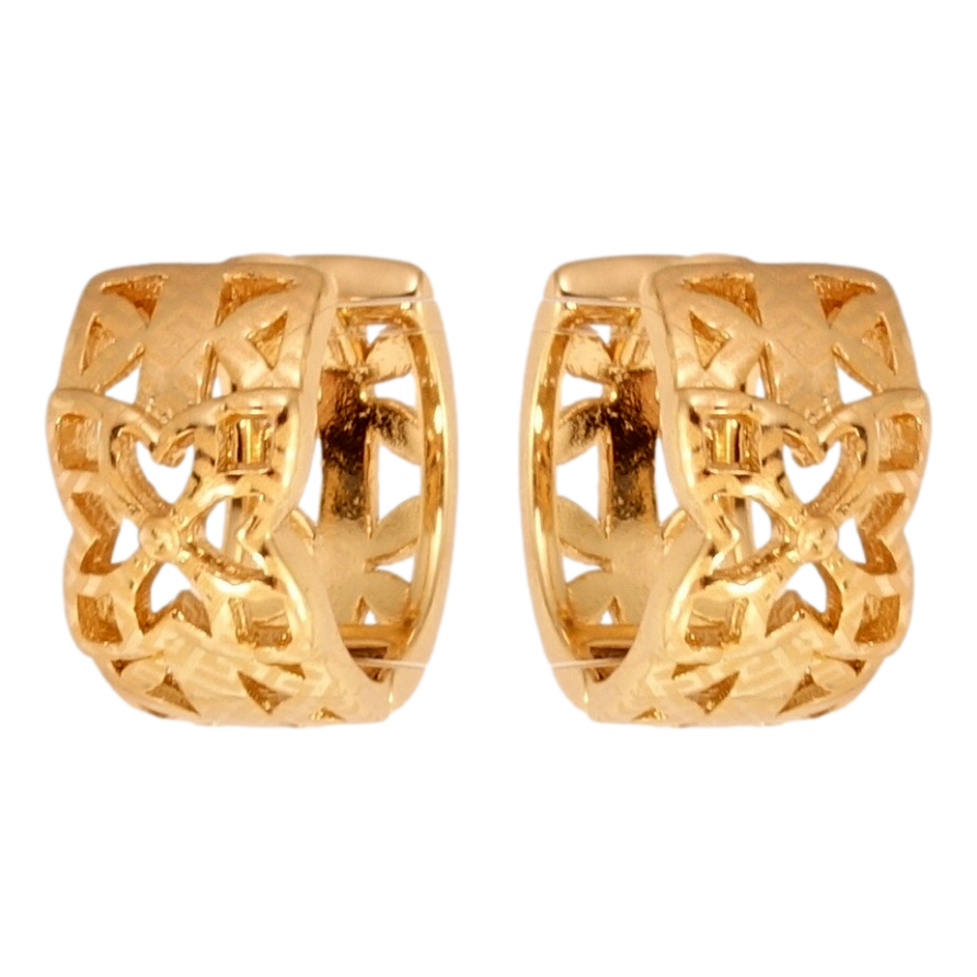 Серьги Xuping Позолота 18K колечки Декоративный резной орнамент с напылением фото №1