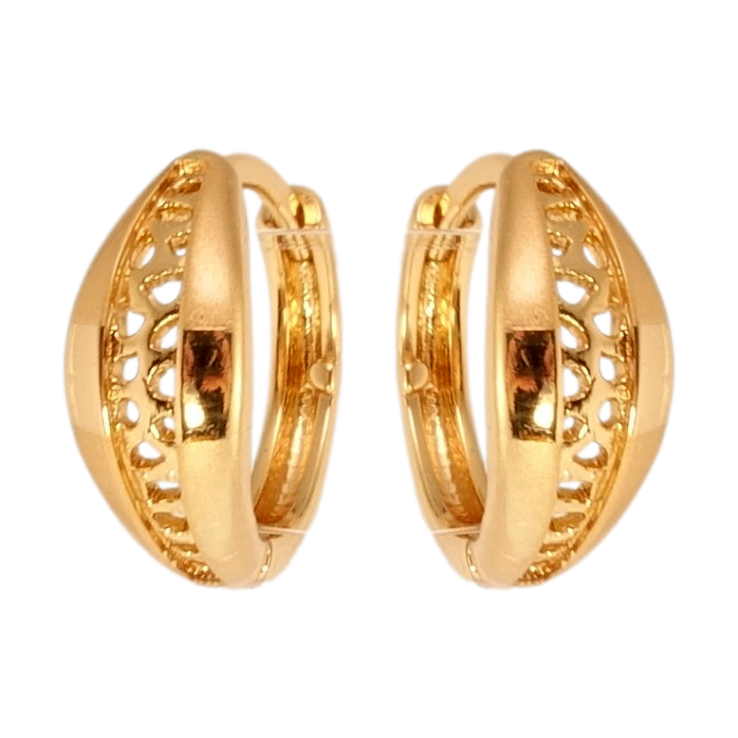 Сережки Xuping Позолота 18K колечка Листочки з різьбленим візерунком та напиленням фото №13 Сережки Xuping Позолота 18K колечка Листочки з різьбленим візерунком та напиленням фото №13