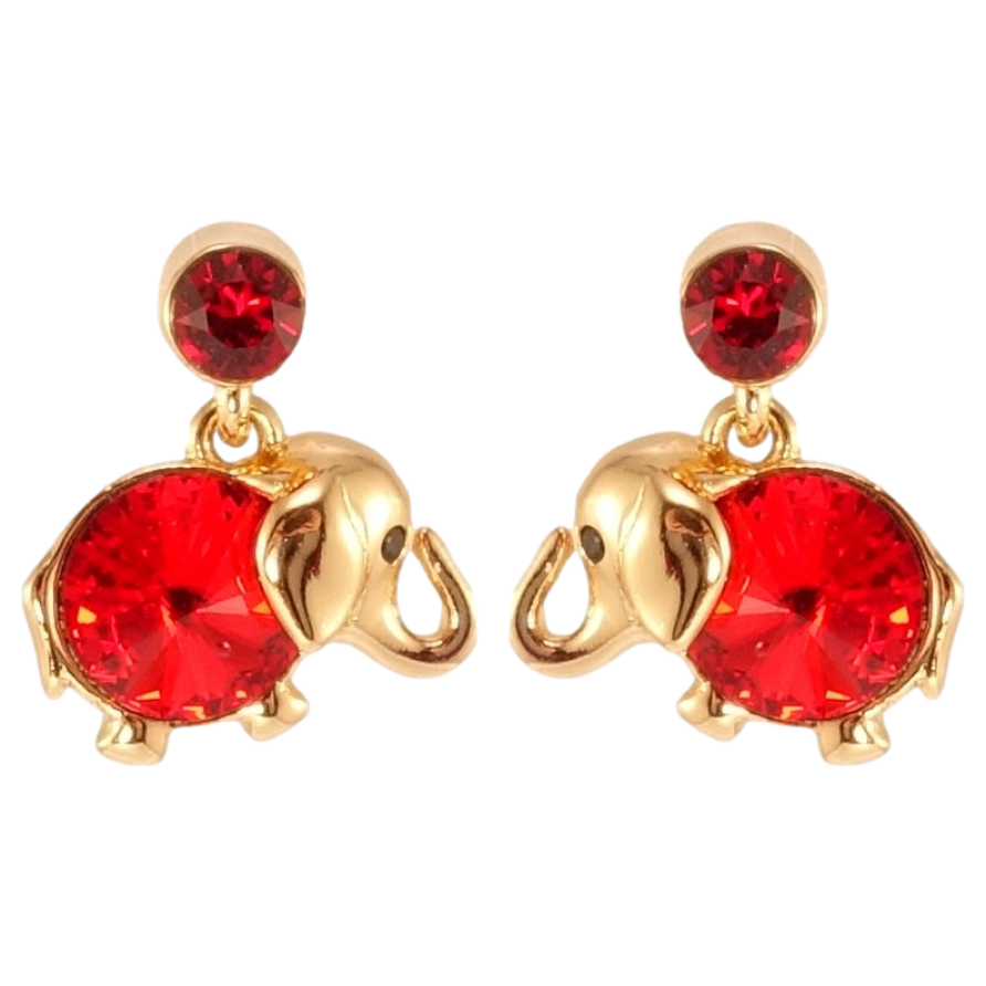 Серьги Xuping цвет 18K с кристаллами Swarovski пусеты Слоны с кристаллами Light Siam фото №1