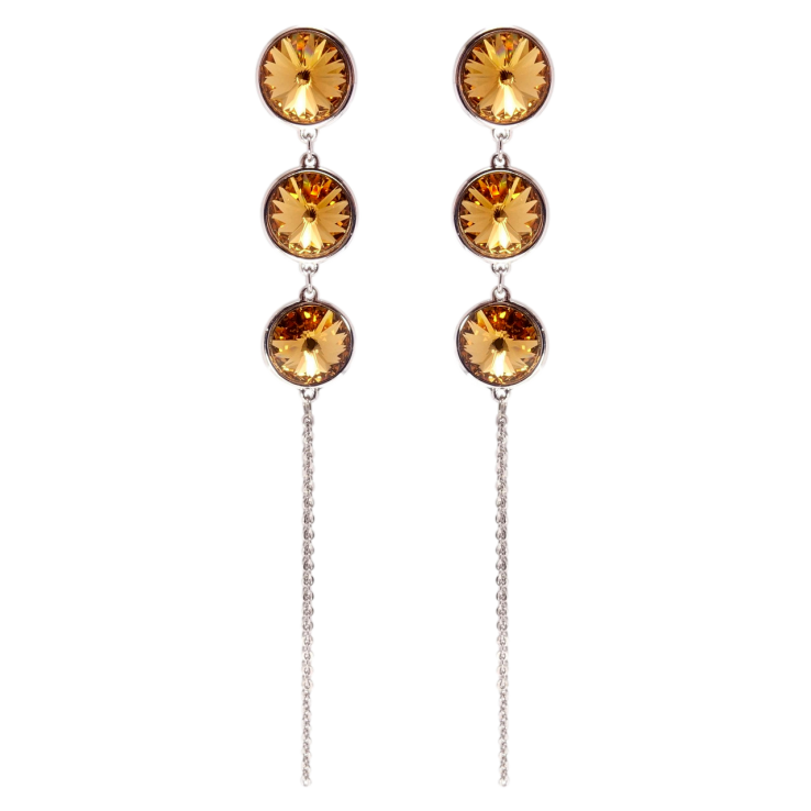 Сережки Xuping колір Родій з кристалами Swarovski пусети Кристали Topaz на ланцюжку фото №23 Сережки Xuping колір Родій з кристалами Swarovski пусети Кристали Topaz на ланцюжку фото №23