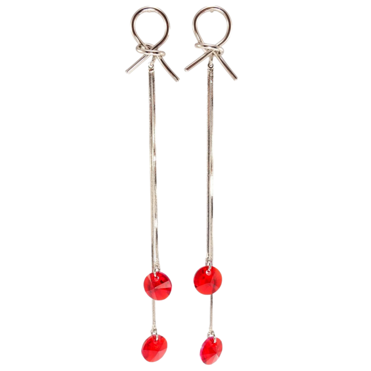 Сережки Xuping колір Родій з кристалами Swarovski пусети Петелі з кристалами Siam фото №16 Сережки Xuping колір Родій з кристалами Swarovski пусети Петелі з кристалами Siam фото №16