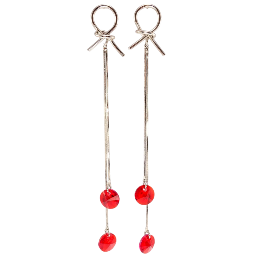 Сережки Xuping колір Родій з кристалами Swarovski пусети Петелі з кристалами Siam фото №1 Сережки Xuping колір Родій з кристалами Swarovski пусети Петелі з кристалами Siam фото №1