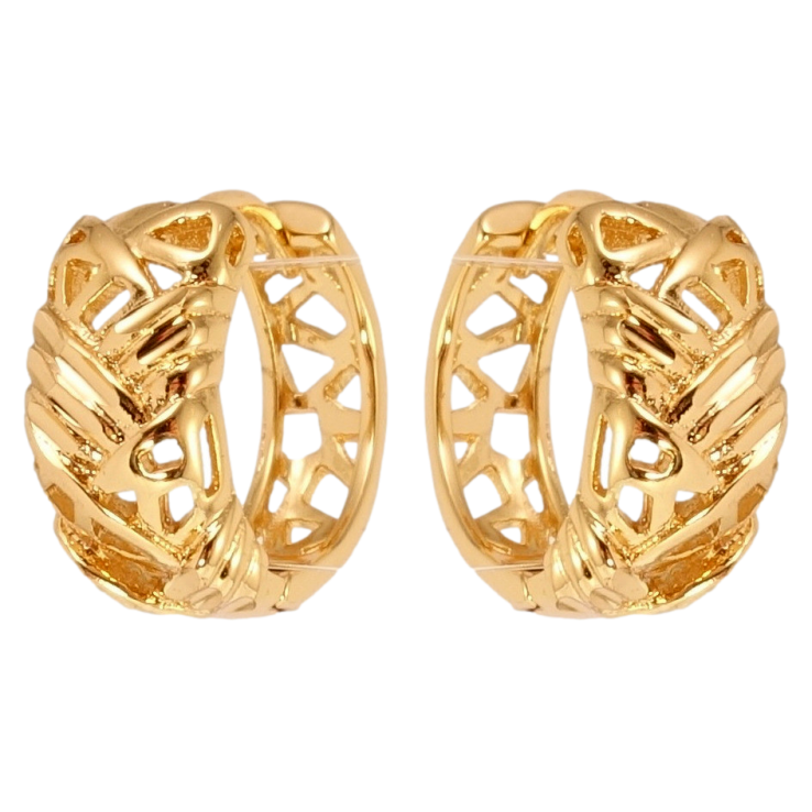 Сережки Xuping Позолота 18K колечка Косичка з різьбленим візерунком фото №14 Сережки Xuping Позолота 18K колечка Косичка з різьбленим візерунком фото №14