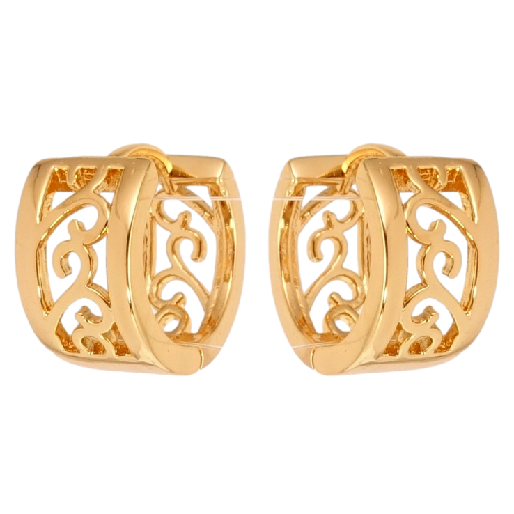 Сережки Xuping Позолота 18K колечка Різний вензельний орнамент фото №24 Сережки Xuping Позолота 18K колечка Різний вензельний орнамент фото №24