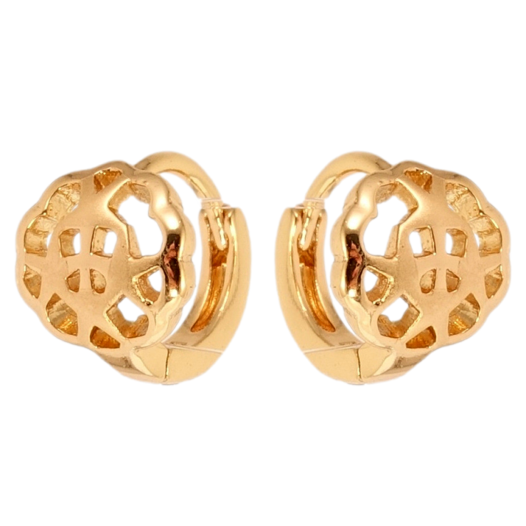 Серьги Xuping Позолота 18K колечки Декоративные резные цветочки фото №5 Серьги Xuping Позолота 18K колечки Декоративные резные цветочки фото №5
