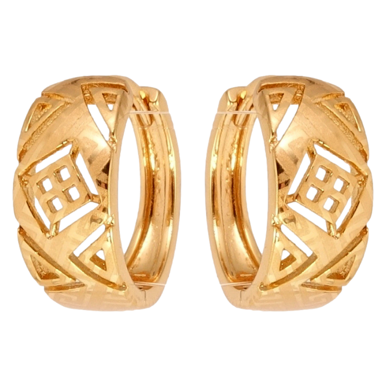 Серьги Xuping Позолота 18K колечки Декоративный резной орнамент с напылением фото №2 Серьги Xuping Позолота 18K колечки Декоративный резной орнамент с напылением фото №2