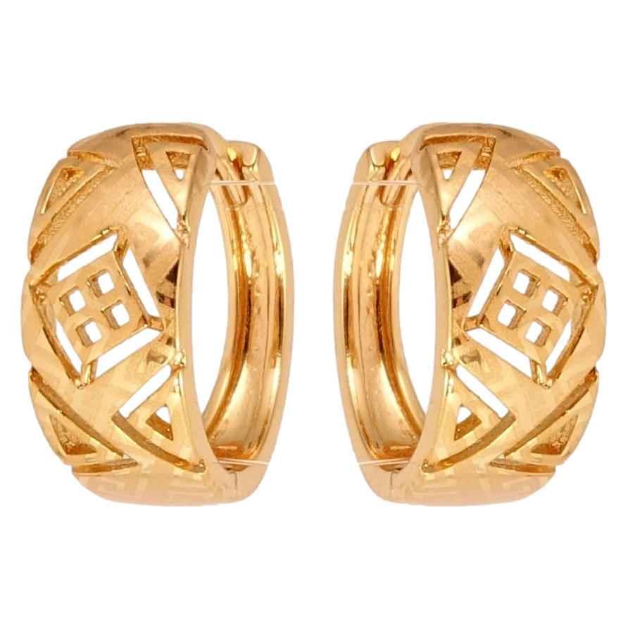 Серьги Xuping Позолота 18K колечки Декоративный резной орнамент с напылением фото №1 Серьги Xuping Позолота 18K колечки Декоративный резной орнамент с напылением фото №1