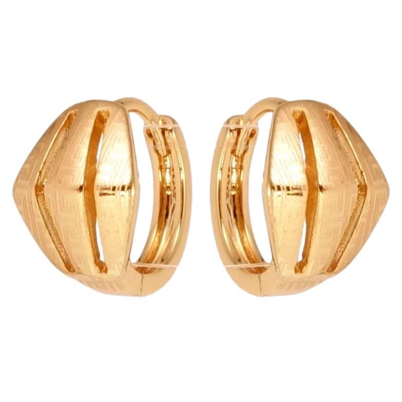 Сережки Xuping Позолота 18K колечка Фігурні з меандровим візерунком напиленням фото №2