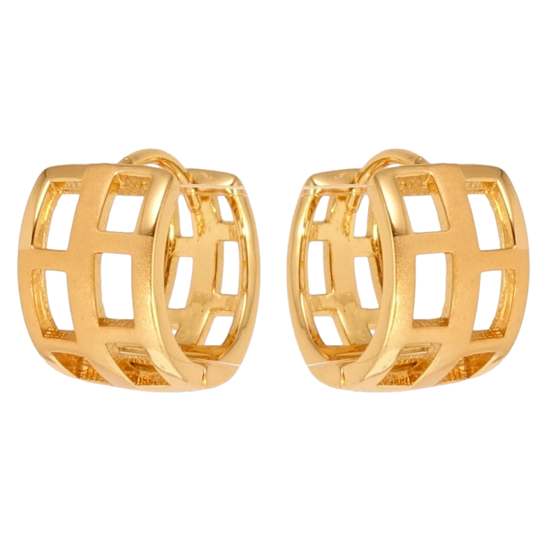 Сережки Xuping Позолота 18K колечка Гратовий орнамент з напиленням фото №1