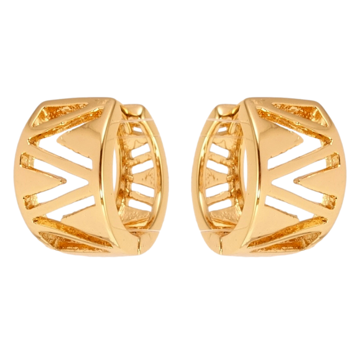 Серьги Xuping Позолота 18K колечки Широкие с резным зигзагообразным узором фото №6 Серьги Xuping Позолота 18K колечки Широкие с резным зигзагообразным узором фото №6