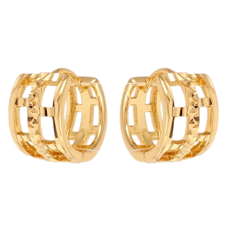 Сережки Xuping Позолота 18K колечка Гратовий візерунок з насічками фото №16 Сережки Xuping Позолота 18K колечка Гратовий візерунок з насічками фото №16