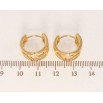 Сережки Xuping Позолота 18K колечка Гратовий візерунок з насічками фото №2 Сережки Xuping Позолота 18K колечка Гратовий візерунок з насічками фото №2