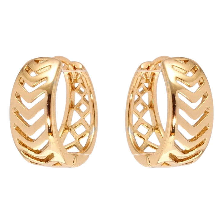 Серьги Xuping Позолота 18K колечки Резной орнамент фото №10 Серьги Xuping Позолота 18K колечки Резной орнамент фото №10