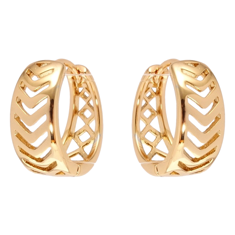 Серьги Xuping Позолота 18K колечки Резной орнамент фото №1 Серьги Xuping Позолота 18K колечки Резной орнамент фото №1