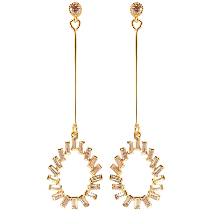 Серьги Xuping Позолота 18K пусеты Каплевидные подвески из циркония фото №24