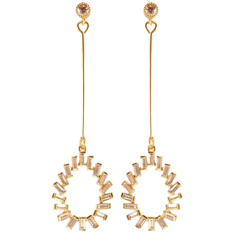 Серьги Xuping Позолота 18K пусеты Каплевидные подвески из циркония фото №1