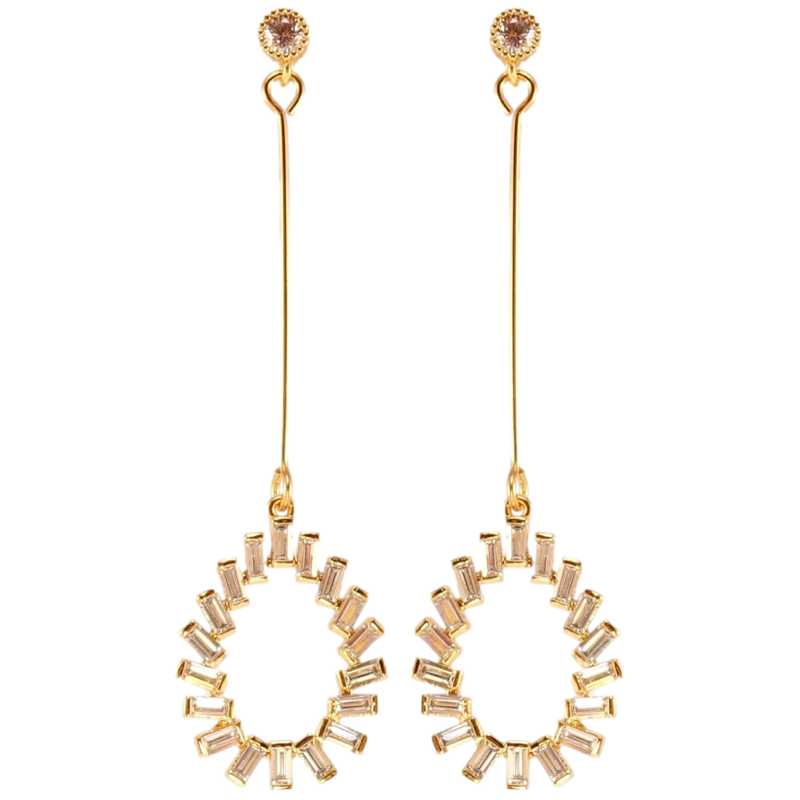 Серьги Xuping Позолота 18K пусеты Каплевидные подвески из циркония фото №1