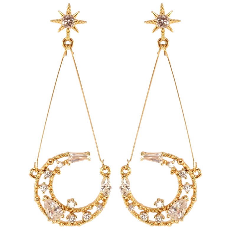 Серьги Xuping Позолота 18K пусеты Шахерезада фото №1