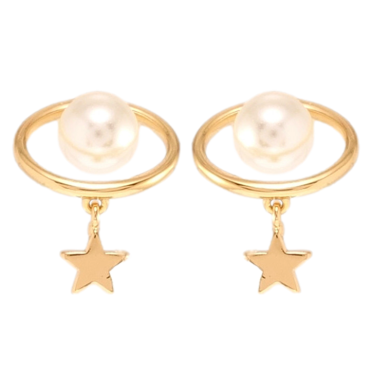 Серьги Xuping Позолота 18K пусеты Сатурн фото №16