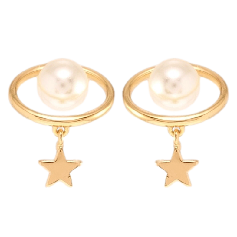 Серьги Xuping Позолота 18K пусеты Сатурн фото №1