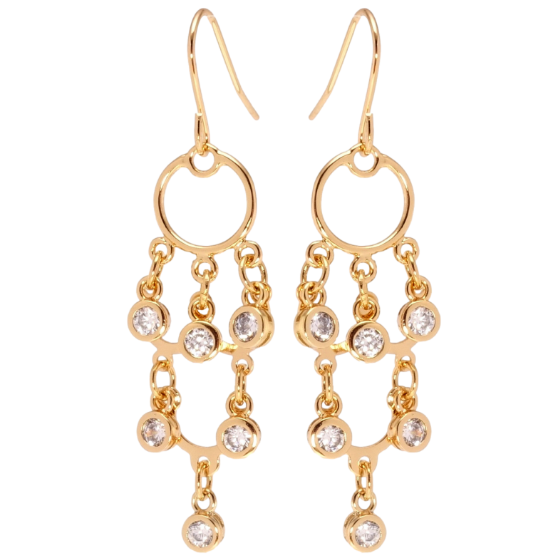 Сережки Xuping Позолота 18K французький замок Авангард фото №1