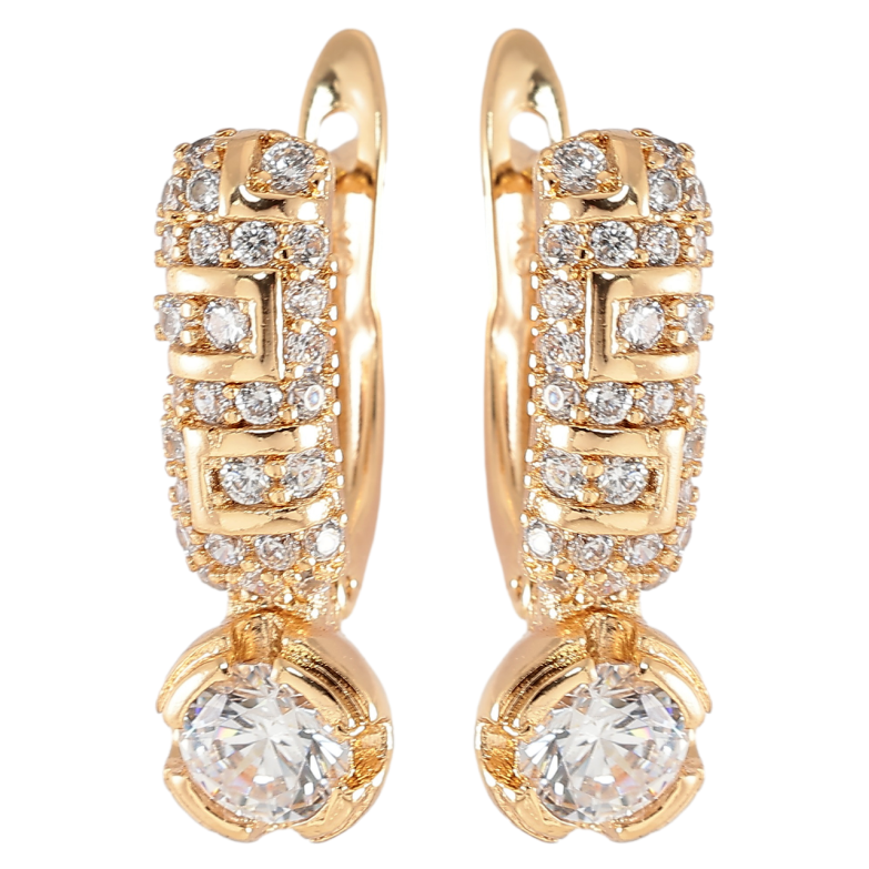 Серьги Xuping Позолота 18K английский замок Инкрустация цирконием фото №1