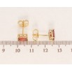Серьги Xuping Позолота 18K пусеты Прямоугольные красные кристаллы в крапановой оправе 5х7мм фото №2