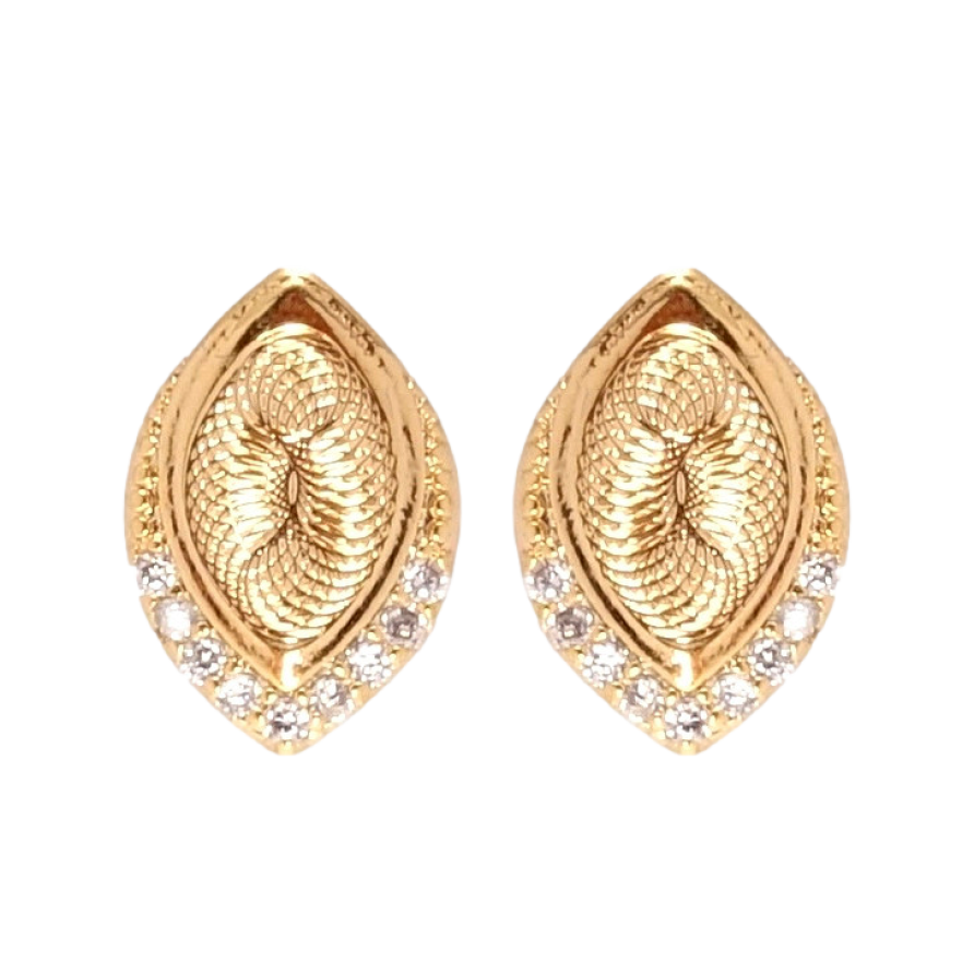 Серьги Xuping Позолота 18K пусеты Декоративные лепестки с цирконием фото №1